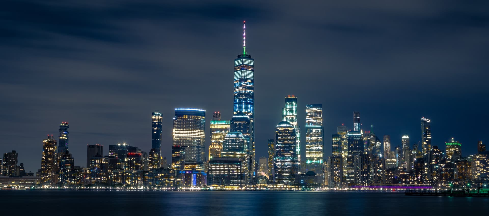 New York skyline at dusk